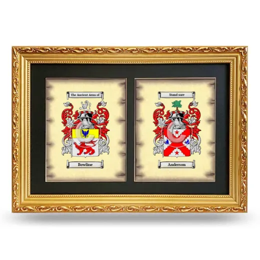 Double Coat of Arms Framed - Gold
