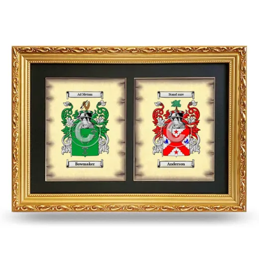 Double Coat of Arms Framed - Gold