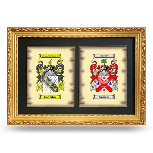 Double Coat of Arms Framed - Gold