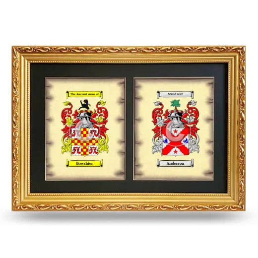 Double Coat of Arms Framed - Gold