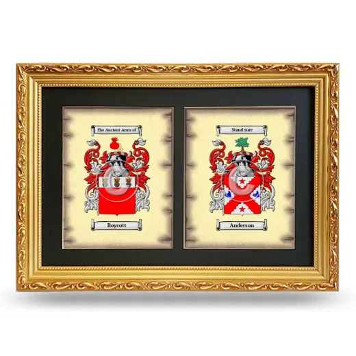 Double Coat of Arms Framed - Gold