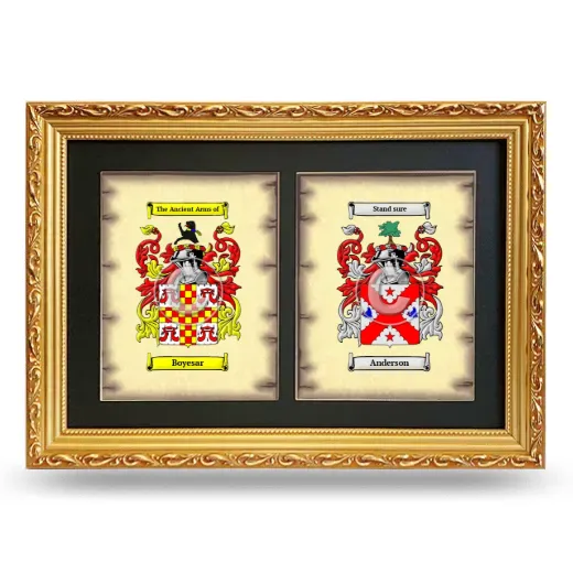 Double Coat of Arms Framed - Gold