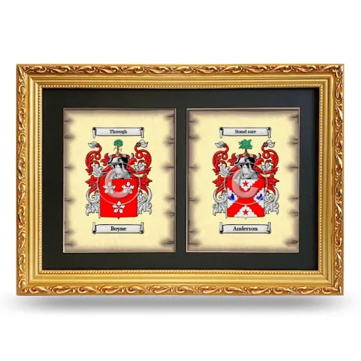 Double Coat of Arms Framed - Gold