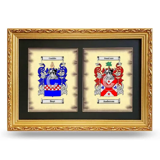 Double Coat of Arms Framed - Gold