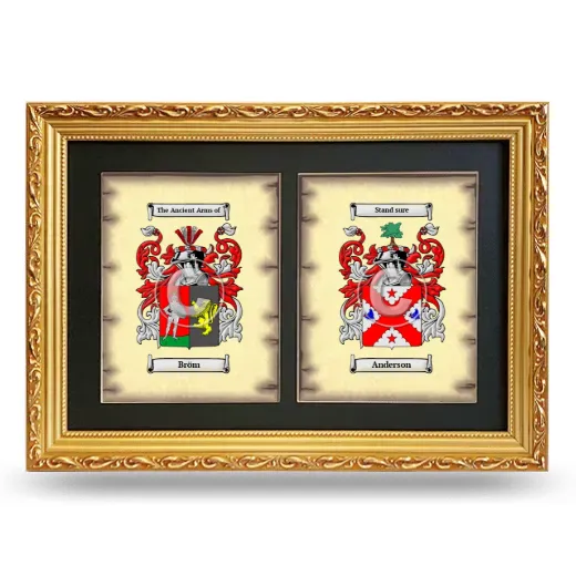 Double Coat of Arms Framed - Gold
