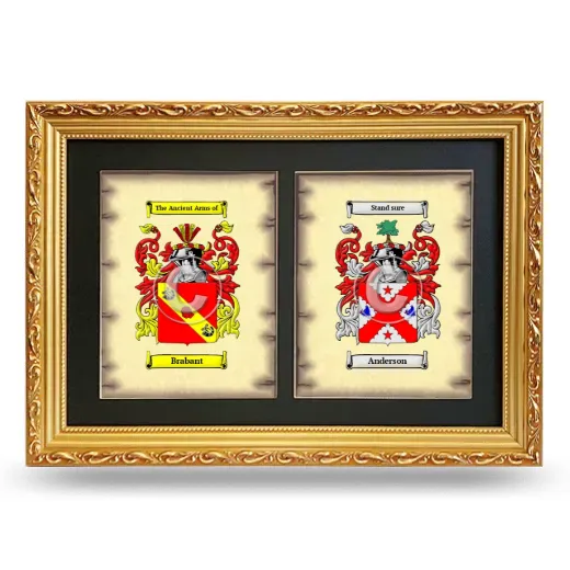 Double Coat of Arms Framed - Gold