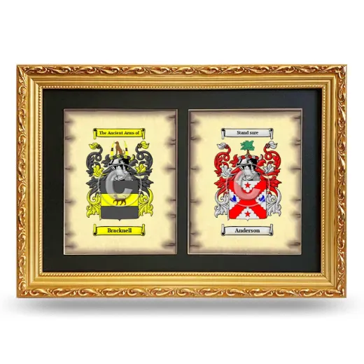 Double Coat of Arms Framed - Gold