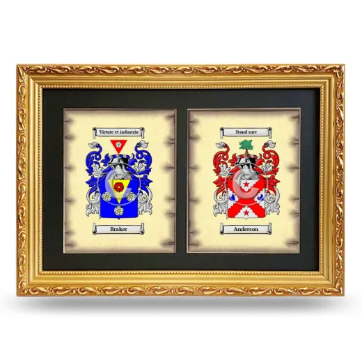 Double Coat of Arms Framed - Gold