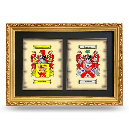 Double Coat of Arms Framed - Gold