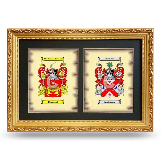 Double Coat of Arms Framed - Gold