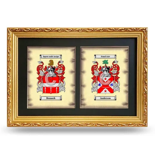 Double Coat of Arms Framed - Gold
