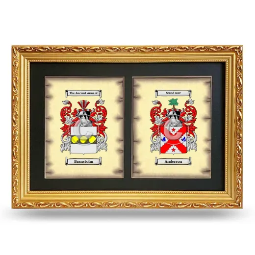 Double Coat of Arms Framed - Gold