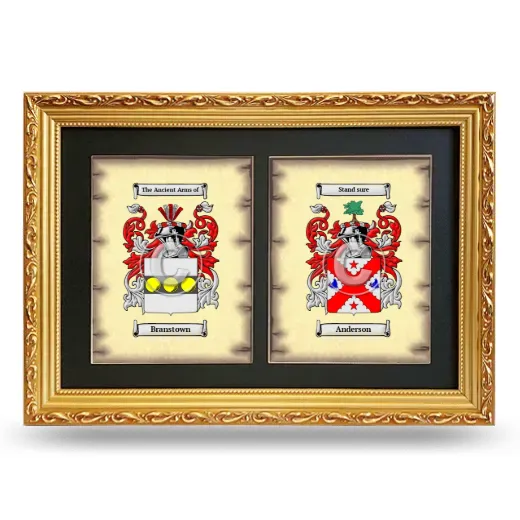Double Coat of Arms Framed - Gold