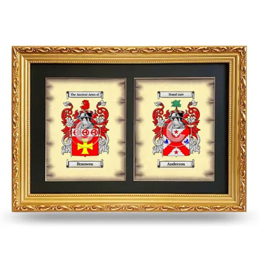 Double Coat of Arms Framed - Gold