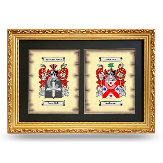 Double Coat of Arms Framed - Gold
