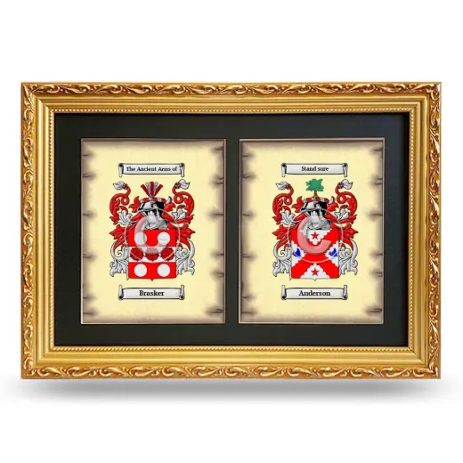 Double Coat of Arms Framed - Gold