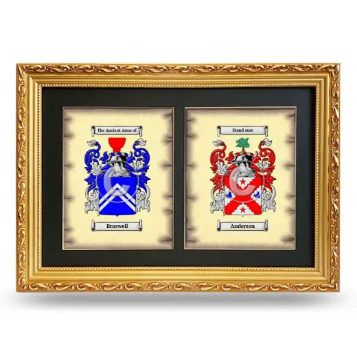 Double Coat of Arms Framed - Gold