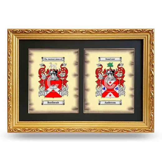 Double Coat of Arms Framed - Gold
