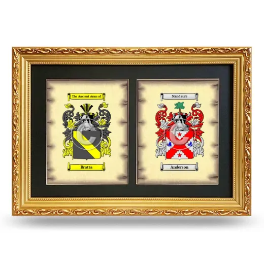 Double Coat of Arms Framed - Gold