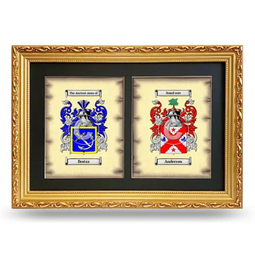 Double Coat of Arms Framed - Gold