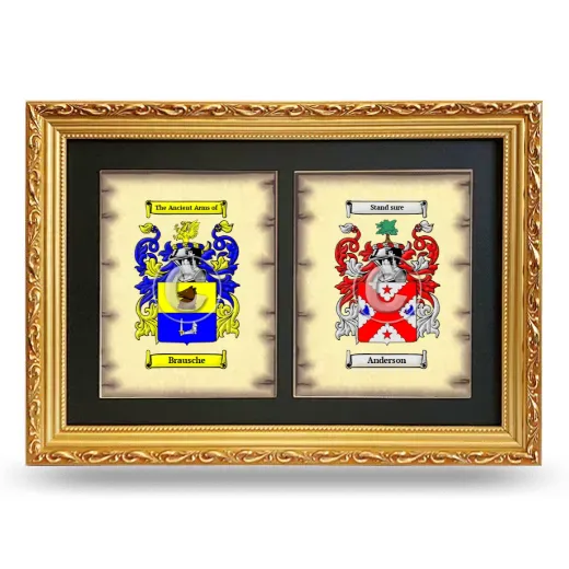 Double Coat of Arms Framed - Gold