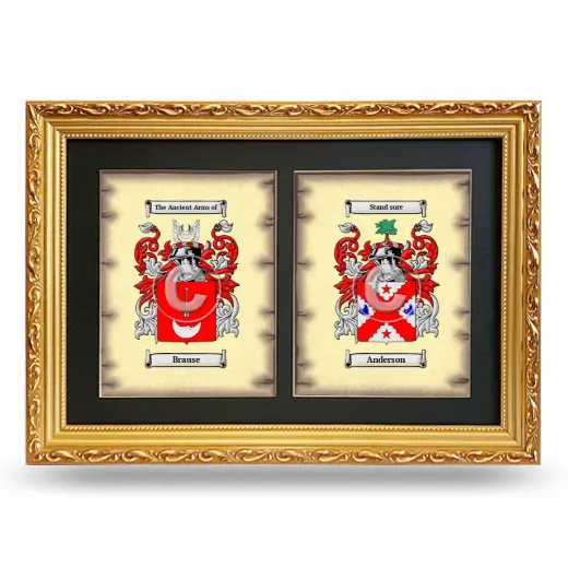 Double Coat of Arms Framed - Gold
