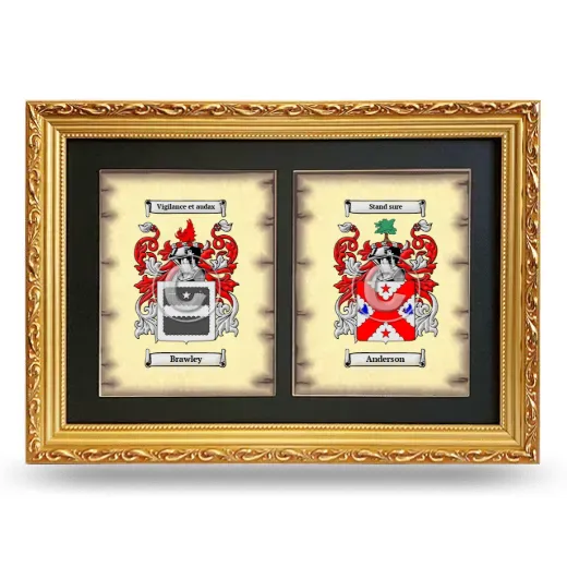 Double Coat of Arms Framed - Gold