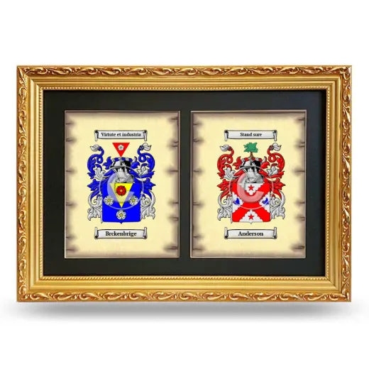 Double Coat of Arms Framed - Gold