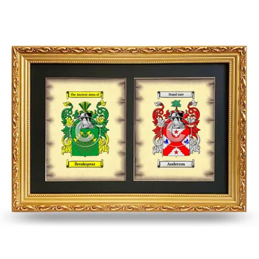 Double Coat of Arms Framed - Gold