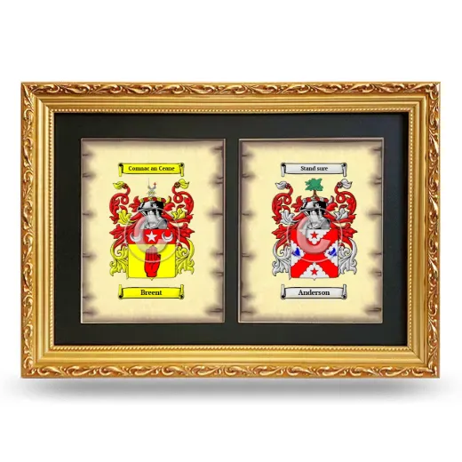 Double Coat of Arms Framed - Gold