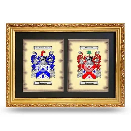 Double Coat of Arms Framed - Gold