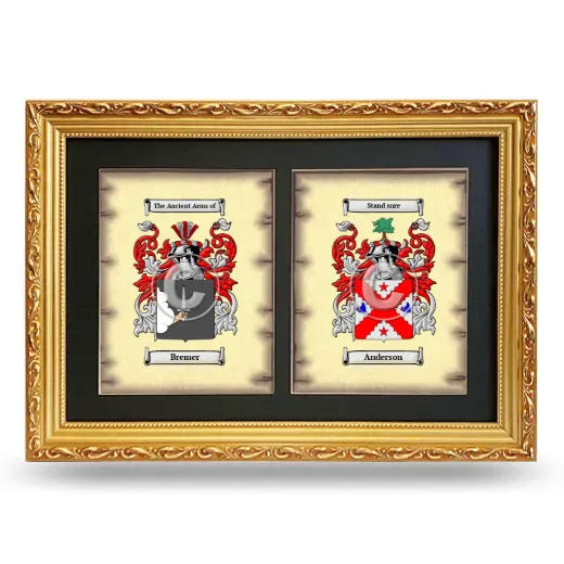 Double Coat of Arms Framed - Gold