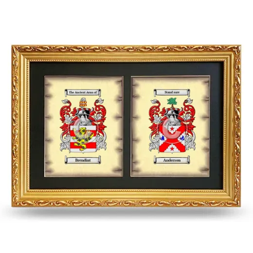 Double Coat of Arms Framed - Gold