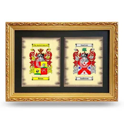 Double Coat of Arms Framed - Gold