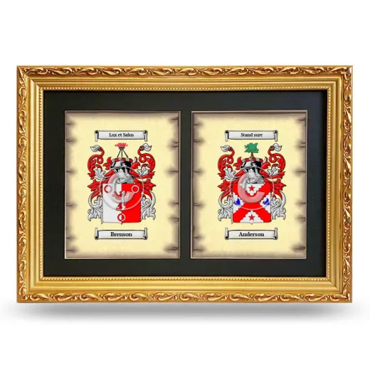 Double Coat of Arms Framed - Gold