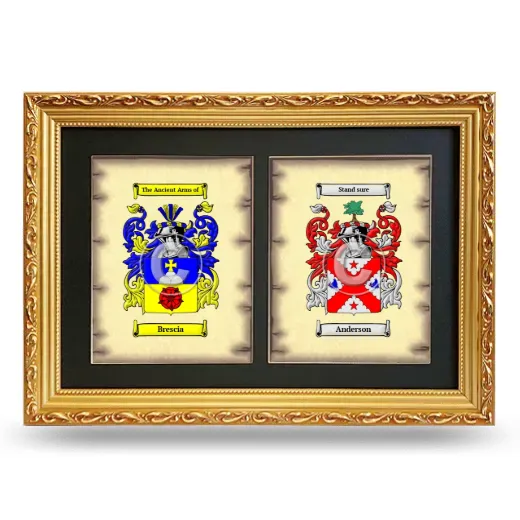 Double Coat of Arms Framed - Gold