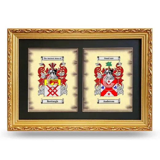 Double Coat of Arms Framed - Gold