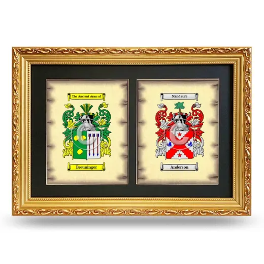 Double Coat of Arms Framed - Gold
