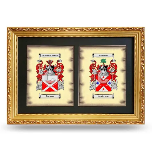 Double Coat of Arms Framed - Gold