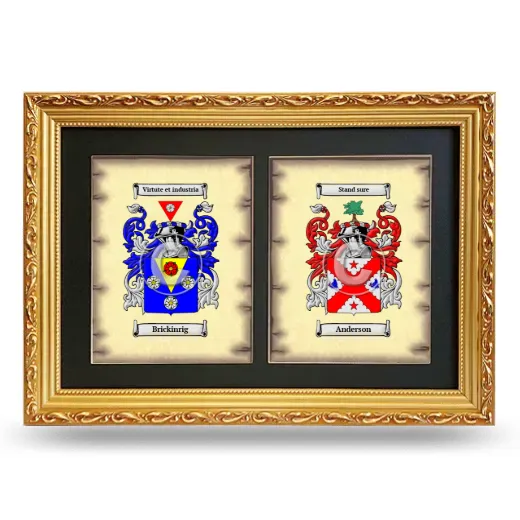 Double Coat of Arms Framed - Gold
