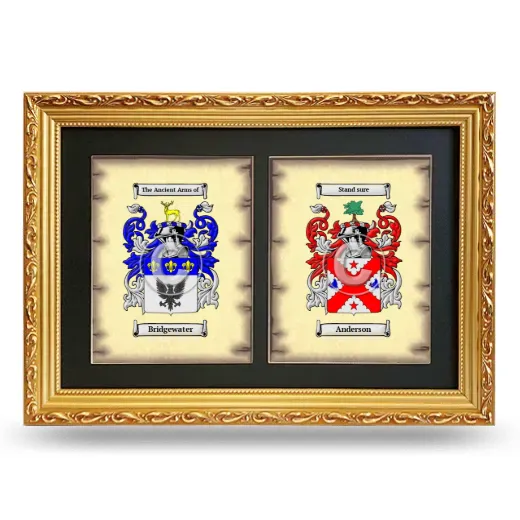Double Coat of Arms Framed - Gold