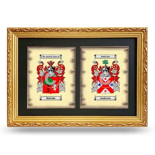 Double Coat of Arms Framed - Gold