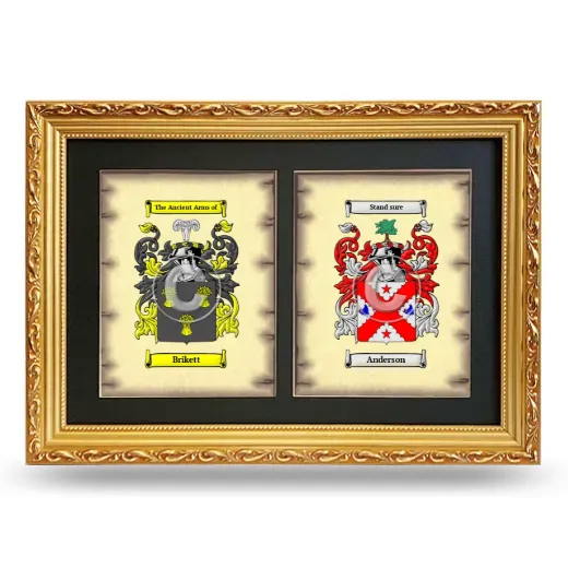 Double Coat of Arms Framed - Gold