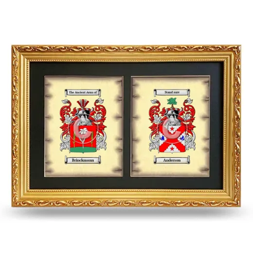 Double Coat of Arms Framed - Gold