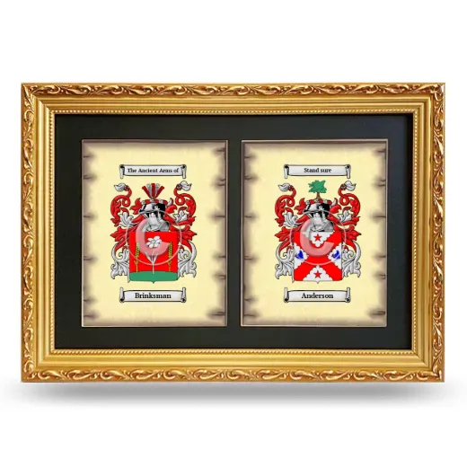 Double Coat of Arms Framed - Gold