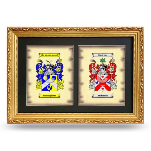 Double Coat of Arms Framed - Gold