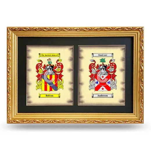 Double Coat of Arms Framed - Gold