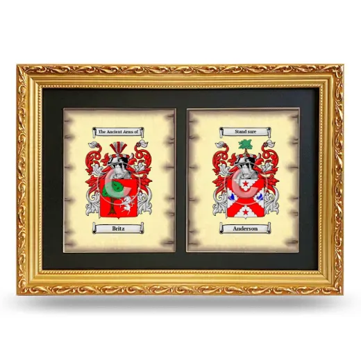 Double Coat of Arms Framed - Gold