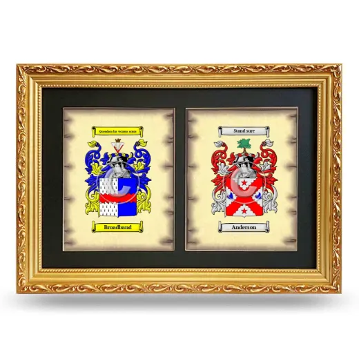Double Coat of Arms Framed - Gold