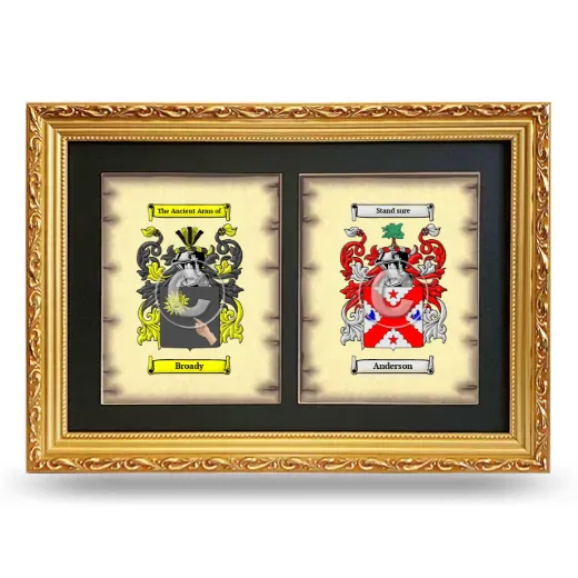 Double Coat of Arms Framed - Gold